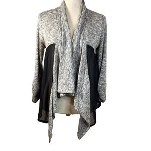 Moa Moa Waterfall Sweater Front Sheer Panels and Back Cardigan M
